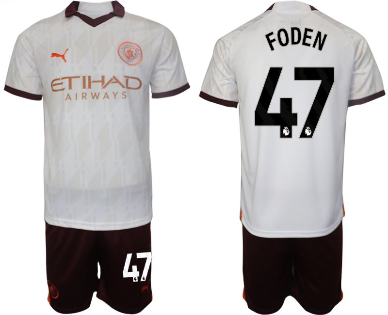 Men 2023-2024 Club Manchester City away white 47 Soccer Jersey